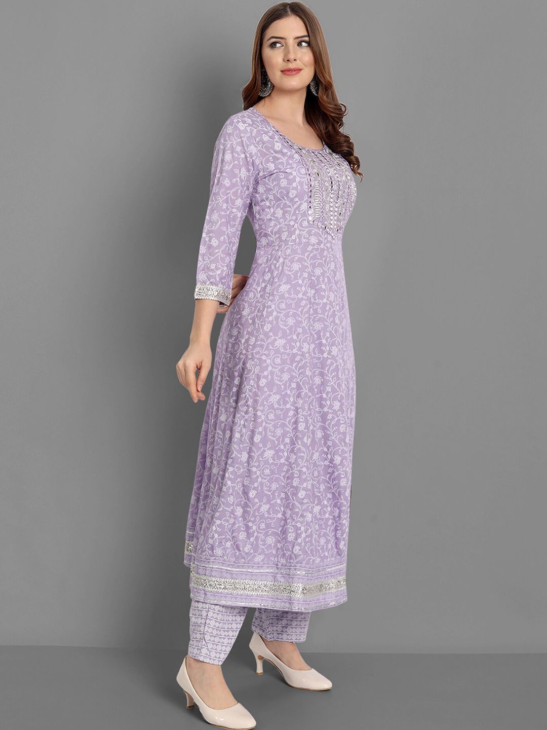 Lavelle Lilac Embroidered Suit Set – Regal Softness by A2ZFashionstore