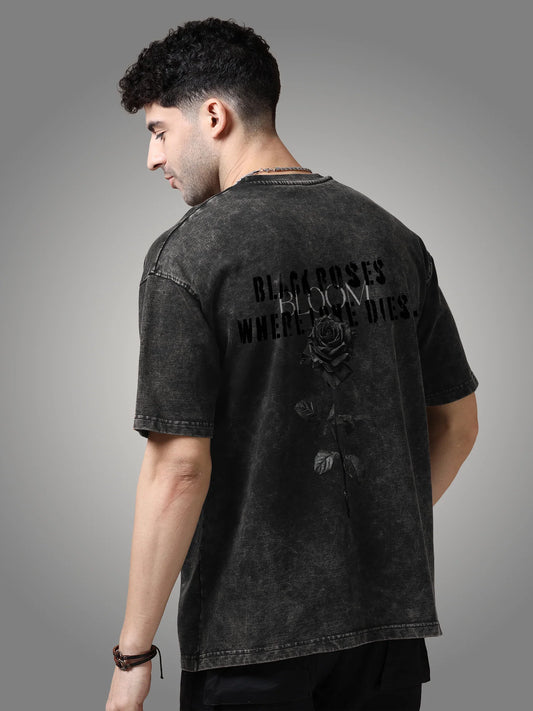 Dark Rose Tshirt - Black