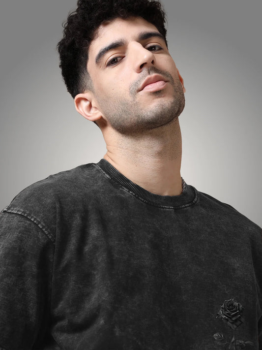 Dark Rose Tshirt - Black