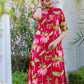 BloomFlair Pink Lotus Print Kurti – Festive Elegance in Every Thread