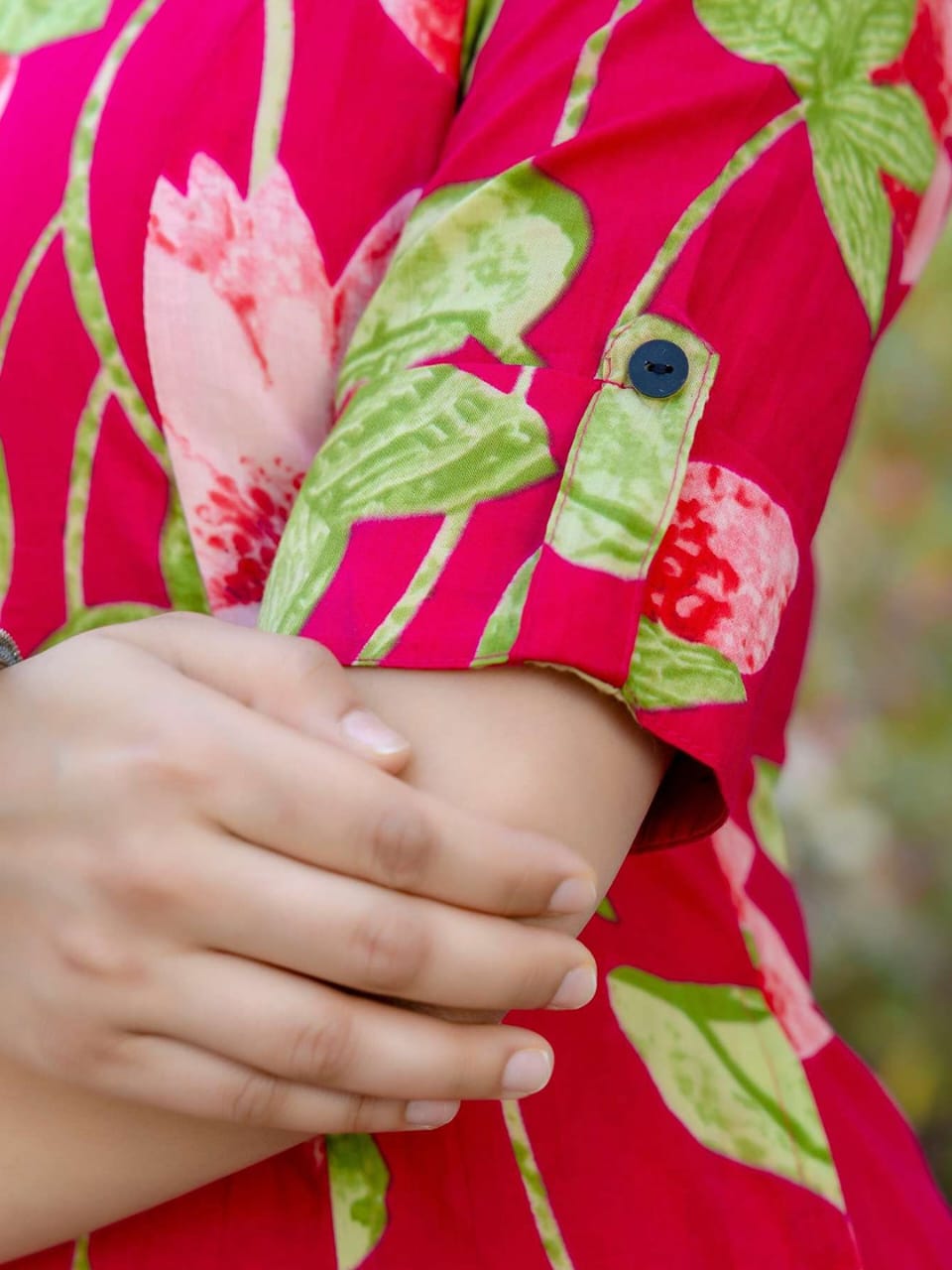 BloomFlair Pink Lotus Print Kurti – Festive Elegance in Every Thread