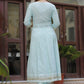 NoorSheen Sky Blue Embroidered Anarkali Set – Timeless Grace in Every Stitch